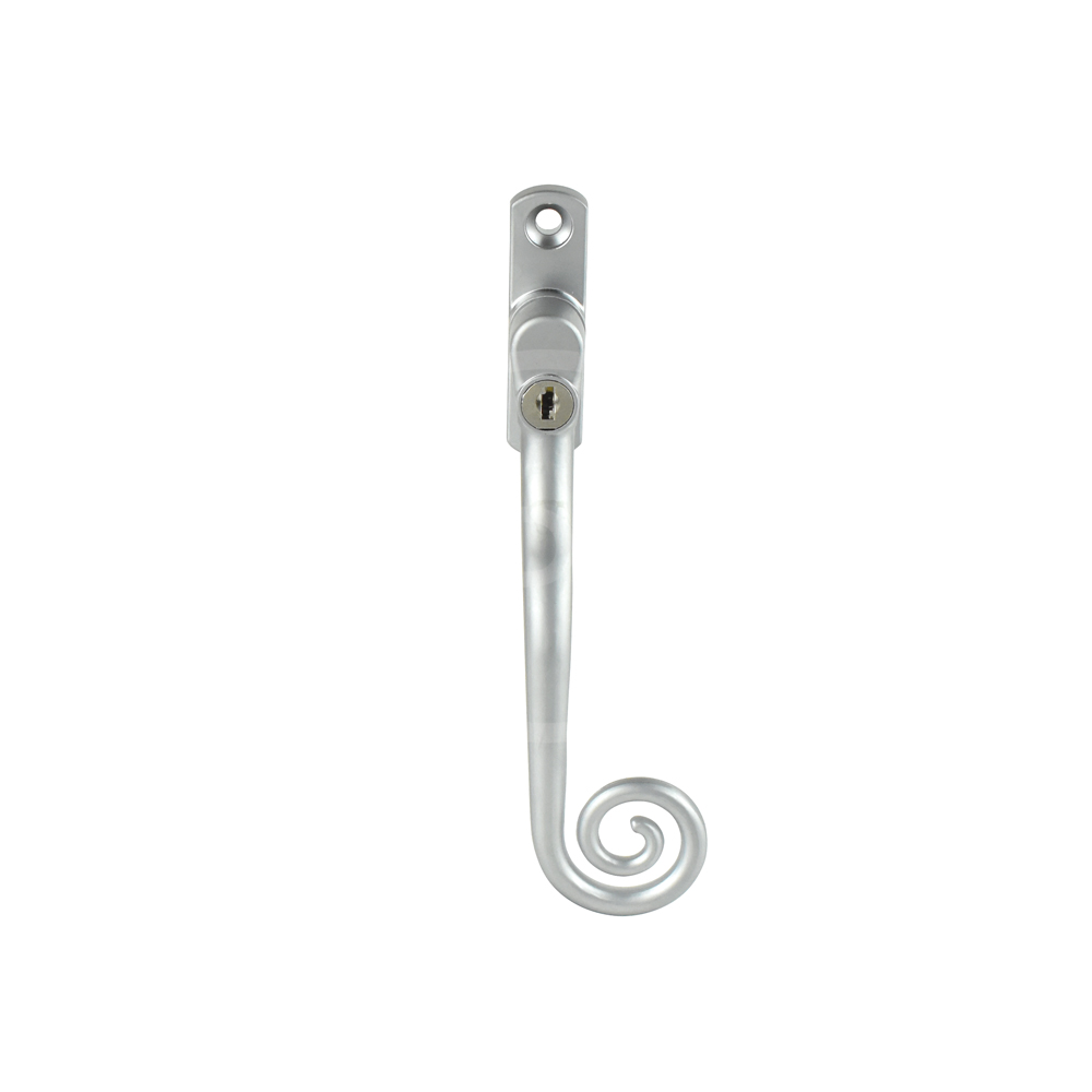 Cornish Heritage Monkey Tail Espag Window Handle - Satin Chrome (Right-Hand)